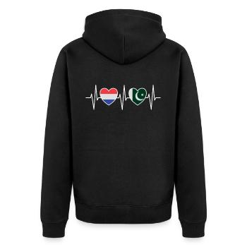 Pays-Bas et Pakistan Drapeau pakistanais - Veste à capuche bio Premium Unisexe - noir - Dos - Nico (187cm)