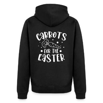 Carrots for Easter rabbit - Unisex Premium Organic Zip Hoodie - black - Back - Nico (187cm)