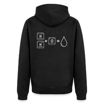 Water Chemical formula Swimming Sports Chemistry - Unisex Premium Organic Zip Hoodie - black - Back - Nico (187cm)