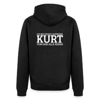 Kurt Lustiger Spruch Geburtstag Vorname - Unisex Premium Bio Zip Hoodie - Schwarz - Hinten - Nico (187cm)