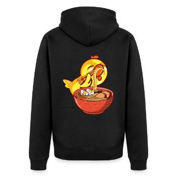 Ramen-eater ornithology bird lovers - Unisex Premium Organic Zip Hoodie - black - Back - Nico (187cm)