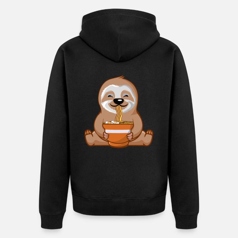 Ramen Eater Sloth Whisperer - Veste à capuche bio Premium Unisexe - noir