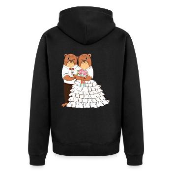 Hochzeit Andere Otter-Liebhaber Tier Meeresbiologe - Unisex Premium Bio Zip Hoodie - Schwarz - Hinten - Nico (187cm)
