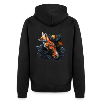 Fox Gift Son Animal Wildlife Animal Motif Motif - Unisex Premium Organic Zip Hoodie - black - Back - Nico (187cm)