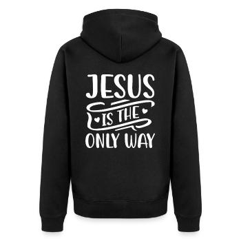 Jésus est le seul moyen biblique verset chrétien - Veste à capuche bio Premium Unisexe - noir - Dos - Nico (187cm)