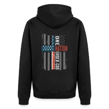 Une nation sous le drapeau américain - Veste à capuche bio Premium Unisexe - noir - Dos - Nico (187cm)