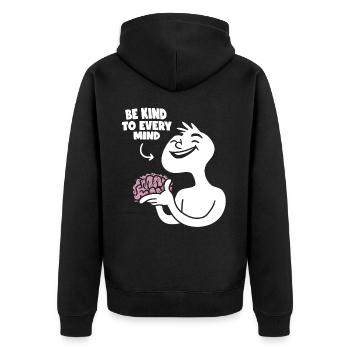 Seien Sie Freundlich Zu Jedem Geist National - Unisex Premium Bio Zip Hoodie - Schwarz - Hinten - Nico (187cm)