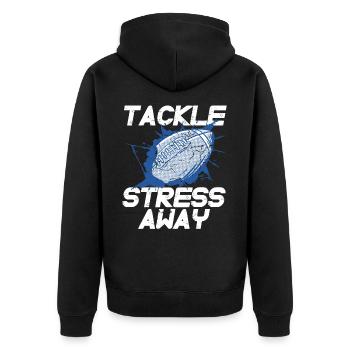 Gestion du stress Sport Sensibilisation au stress Football - Veste à capuche bio Premium Unisexe - noir - Dos - Nico (187cm)