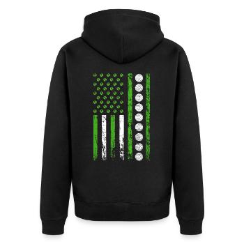 Drapeau sportif américain Nature Sporty - Veste à capuche bio Premium Unisexe - noir - Dos - Nico (187cm)