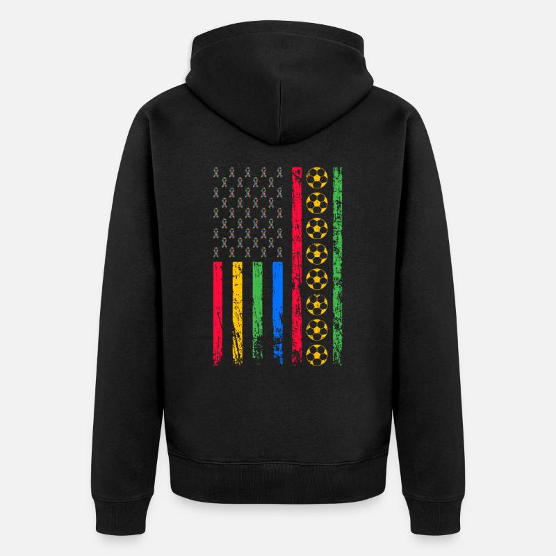 Drapeau sportif américain - Veste à capuche bio Premium Unisexe - noir