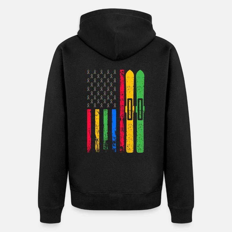 Drapeau sportif américain - Veste à capuche bio Premium Unisexe - noir