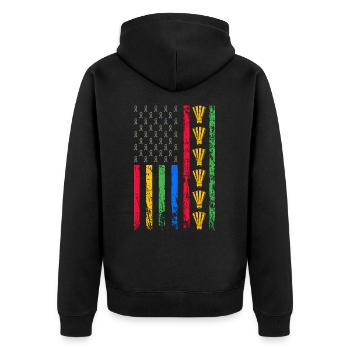 Drapeau sportif américain - Veste à capuche bio Premium Unisexe - noir - Dos - Nico (187cm)
