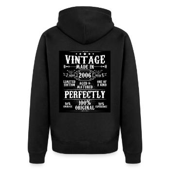 Millésime fabriqué en 2006 Vieilli parfaitement mûri - Veste à capuche bio Premium Unisexe - noir - Dos - Nico (187cm)