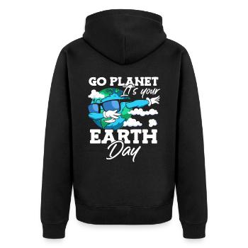 Go Planet It’s Your Earth Day Sensibilisation à l’environnement - Veste à capuche bio Premium Unisexe - noir - Dos - Nico (187cm)