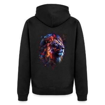 Leo Afrique Artwork Cadeau Animal Motif Animal Fun - Veste à capuche bio Premium Unisexe - noir - Dos - Nico (187cm)