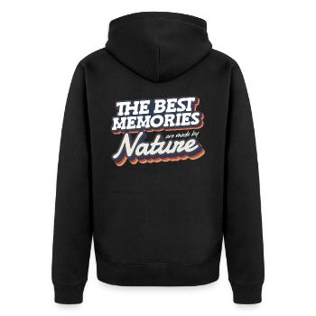 La nature fait les meilleurs souvenirs de - Veste à capuche bio Premium Unisexe - noir - Dos - Nico (187cm)
