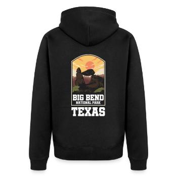 Big Bend National Park Texas American - Unisex Premium Organic Zip Hoodie - black - Back - Nico (187cm)