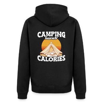 Camping burns calories Hikers Camping - Unisex Premium Organic Zip Hoodie - black - Back - Nico (187cm)