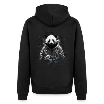 Panda Geschenkidee Pandas Tier Knuffig Pandabär - Unisex Premium Bio Zip Hoodie - Schwarz - Hinten - Nico (187cm)