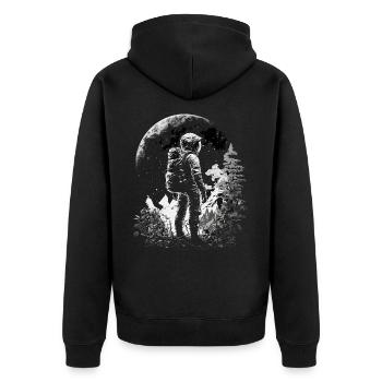 Dessin d’astronaute Motif de cadeau spatial - Veste à capuche bio Premium Unisexe - noir - Dos - Nico (187cm)
