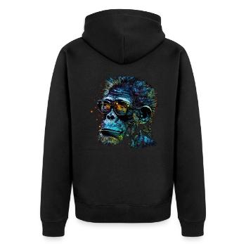 Idée cadeau de singe Zoo de singes - Veste à capuche bio Premium Unisexe - noir - Dos - Nico (187cm)