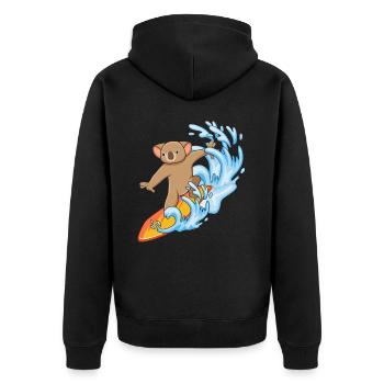 Koala lover Koala Whisperer Animal Surfer - Unisex Premium Organic Zip Hoodie - black - Back - Nico (187cm)