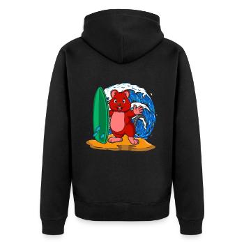 Quokka amoureux Quokka Whisperer Animal Surfer - Veste à capuche bio Premium Unisexe - noir - Dos - Nico (187cm)