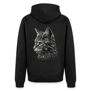 Chat Cadeau Femme Chat Motif Chats Animaux - Veste à capuche bio Premium Unisexe - noir - Dos - Nico (187cm)