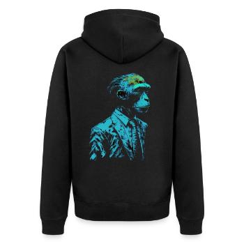 Idée cadeau de singe Zoo de singes - Veste à capuche bio Premium Unisexe - noir - Dos - Nico (187cm)