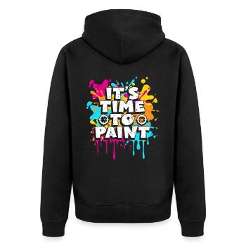 It's time for colorful team athletes paintball - Unisex Premium Organic Zip Hoodie - black - Back - Nico (187cm)