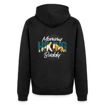 Mom hiking comrade mountain hiker mother camper - Unisex Premium Organic Zip Hoodie - black - Back - Nico (187cm)