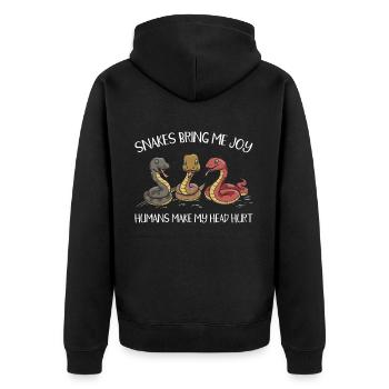 Snake Owner - Unisex Premium Organic Zip Hoodie - black - Back - Nico (187cm)