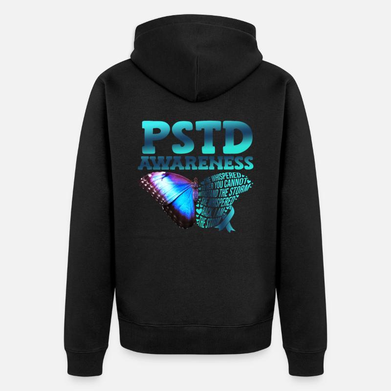 Pstd-bewusstsein Posttraumatische - Unisex Premium Bio Zip Hoodie - Schwarz