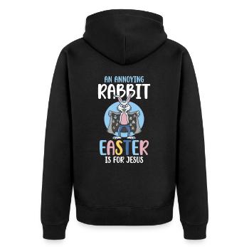 Un lapin agaçant Pâques est pour Jésus - Veste à capuche bio Premium Unisexe - noir - Dos - Nico (187cm)
