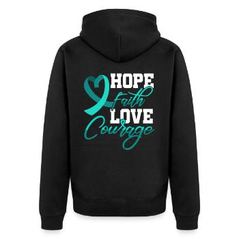 Espoir Foi Amour Courage Pstd Conscience du stress - Veste à capuche bio Premium Unisexe - noir - Dos - Nico (187cm)