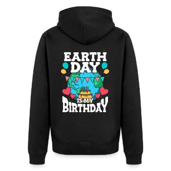 Le Jour de la Terre est ma fête d’anniversaire - Veste à capuche bio Premium Unisexe - noir - Dos - Nico (187cm)