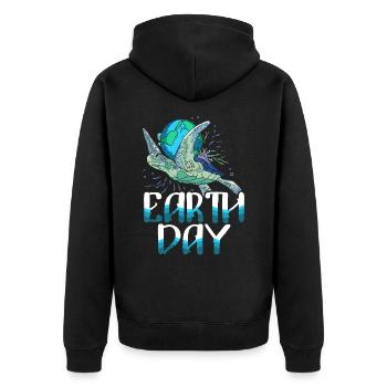Jour de la Terre Mère Nature Tortue de mer - Veste à capuche bio Premium Unisexe - noir - Dos - Nico (187cm)