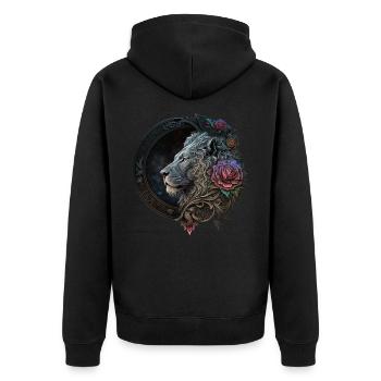 Lion Motif Lion Animal Lovers Art Animaux Colorés - Veste à capuche bio Premium Unisexe - noir - Dos - Nico (187cm)