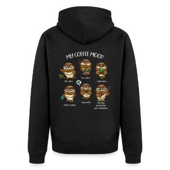 Night bird my caffeinated - Unisex Premium Organic Zip Hoodie - black - Back - Nico (187cm)
