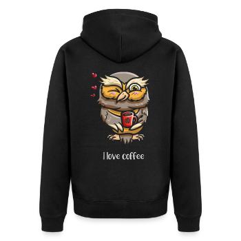 Noctambules Buveurs de caféine - Veste à capuche bio Premium Unisexe - noir - Dos - Nico (187cm)