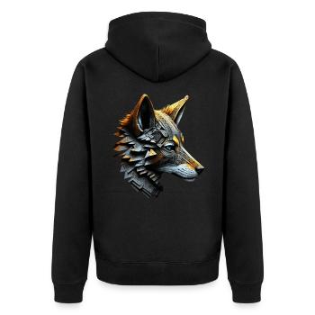 Fox Animal Lovers Animal Gift Idea - Veste à capuche bio Premium Unisexe - noir - Dos - Nico (187cm)