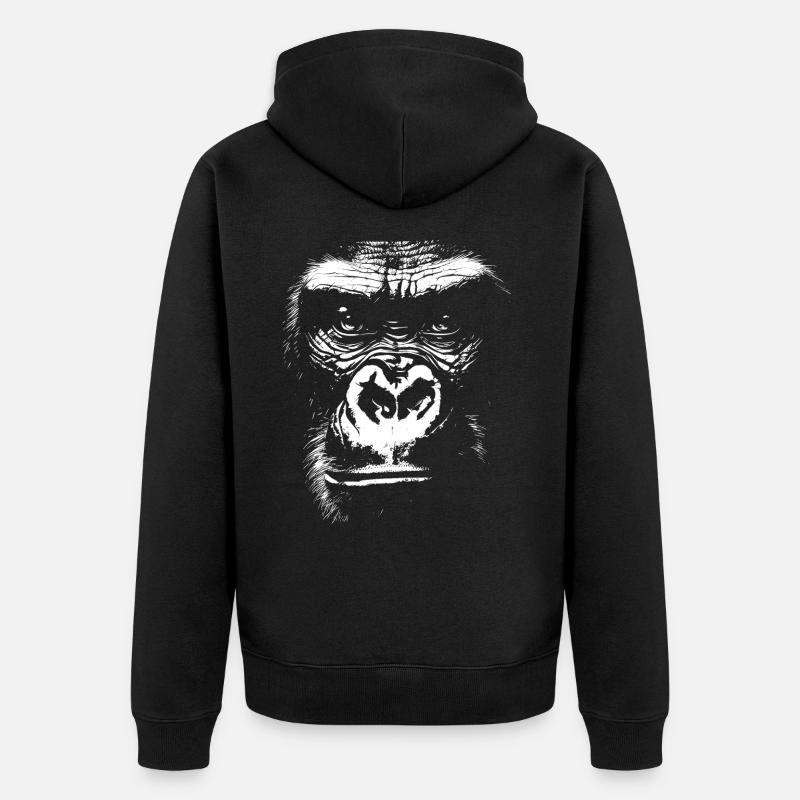 Funny Monkey T-Shirt - Veste à capuche bio Premium Unisexe - noir