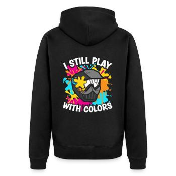 You sleep, you beat paintballer team sports - Unisex Premium Organic Zip Hoodie - black - Back - Nico (187cm)