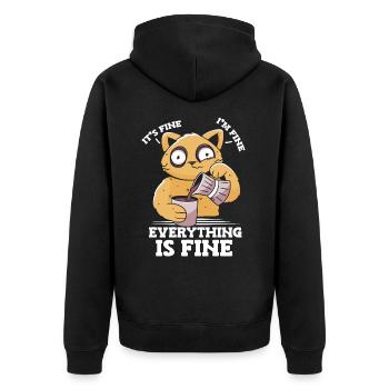 Es Ist Gut, Mir Geht Es Gut, Alles Ist Gut, - Unisex Premium Bio Zip Hoodie - Schwarz - Hinten - Nico (187cm)