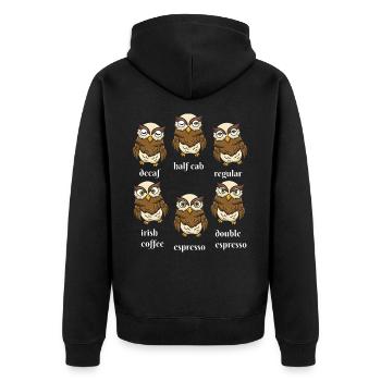 Bird Watching Caffeine Drinkers - Unisex Premium Organic Zip Hoodie - black - Back - Nico (187cm)