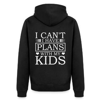 Je ne peux pas avoir de projets avec mes enfants - Veste à capuche bio Premium Unisexe - noir - Dos - Nico (187cm)