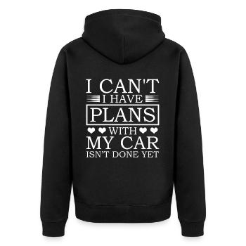 I can't I have plans with my car - Unisex Premium Organic Zip Hoodie - black - Back - Nico (187cm)