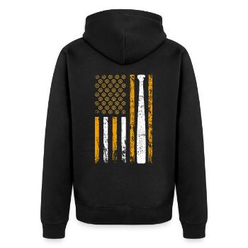 Clé à drapeau de sport américaine - Veste à capuche bio Premium Unisexe - noir - Dos - Nico (187cm)
