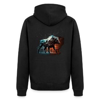 Bison Forest Wildlife Farmer Mountains Animal Animal Motif - Unisex Premium Organic Zip Hoodie - black - Back - Nico (187cm)