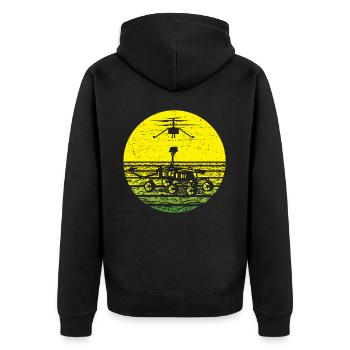 Astrophysik Himmelsgucker - Unisex Premium Bio Zip Hoodie - Schwarz - Hinten - Nico (187cm)